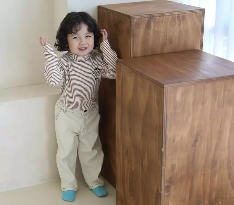 Sewing B - Korean Children Fashion - #Kfashion4kids - Stripes Turtleneck Tee - 2