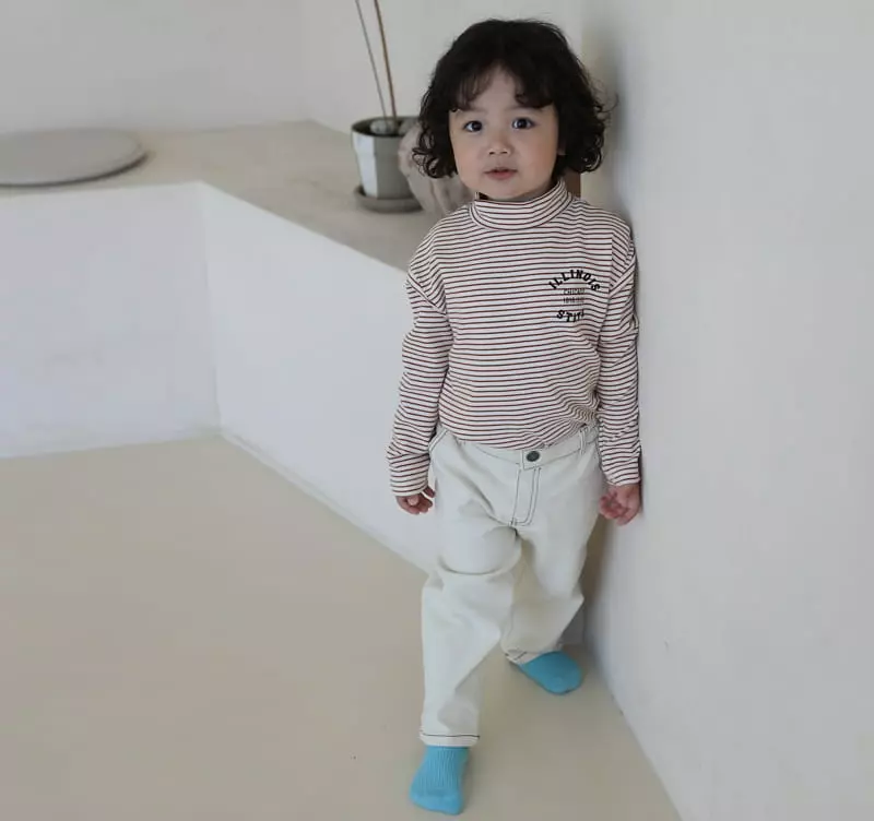 Sewing B - Korean Children Fashion - #childofig - Stripes Turtleneck Tee - 10