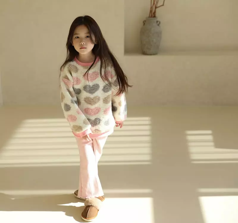 Sewing B - Korean Children Fashion - #kidsshorts - Heart Dumble Sweatshirt - 2