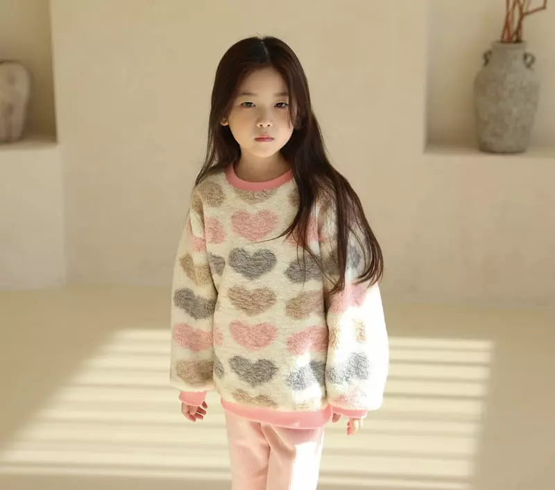 Sewing B - Korean Children Fashion - #kidsstore - Heart Dumble Sweatshirt - 3