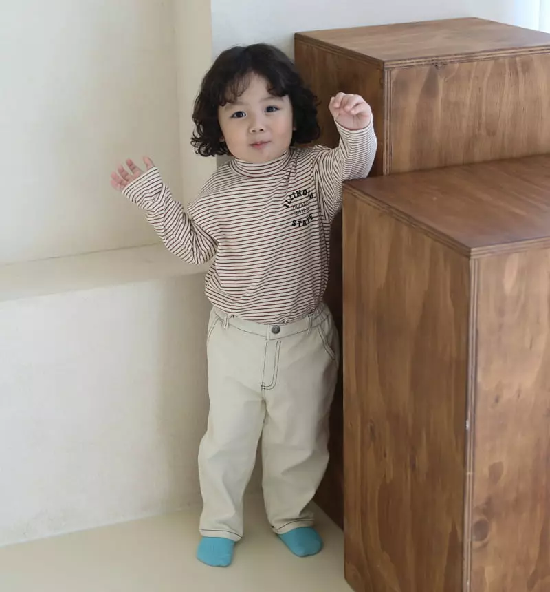 Sewing B - Korean Children Fashion - #littlefashionista - Stripes Turtleneck Tee - 3