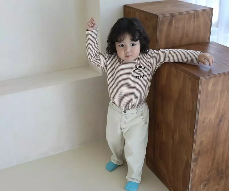 Sewing B - Korean Children Fashion - #prettylittlegirls - Stripes Turtleneck Tee - 6