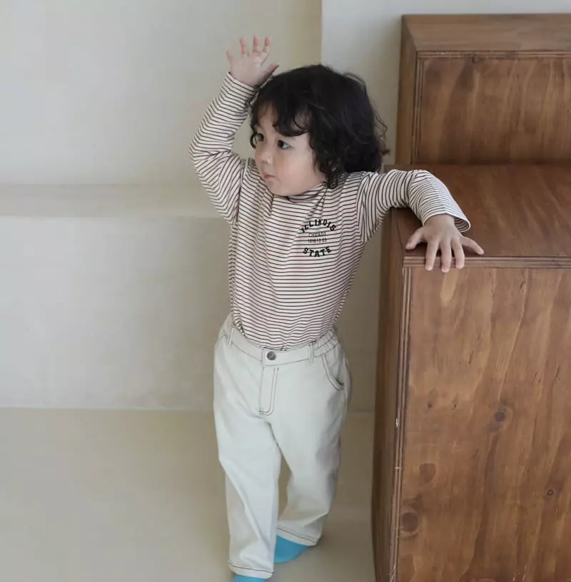 Sewing B - Korean Children Fashion - #todddlerfashion - Stripes Turtleneck Tee - 7
