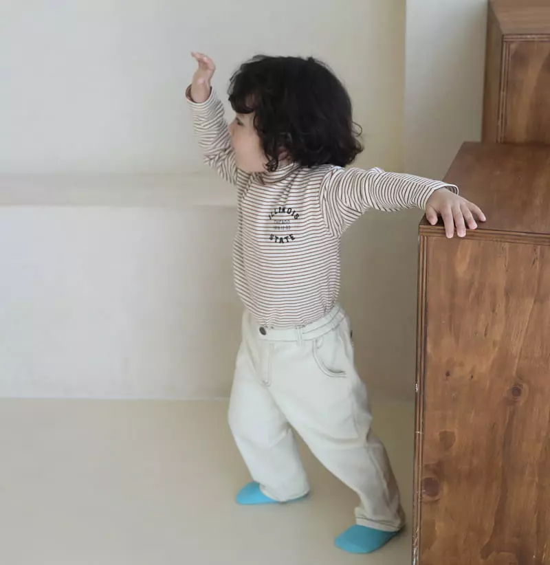 Sewing B - Korean Children Fashion - #toddlerclothing - Stripes Turtleneck Tee - 8