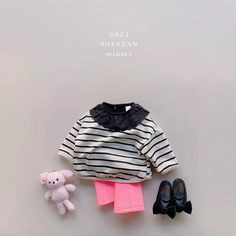 Soybean - Korean Children Fashion - #Kfashion4kids - Fleece Jicki Frill Tee - 5