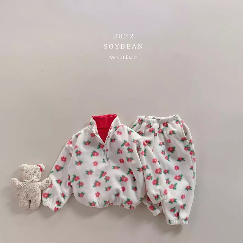 Soybean - Korean Children Fashion - #childofig - Winter Fleece Top Bottom Set - 6