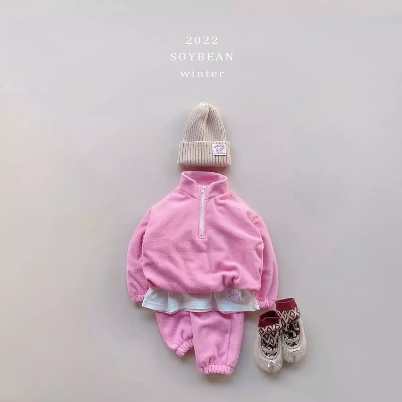 Soybean - Korean Children Fashion - #childofig - Loose Fir Fleece Top Bottom Set - 7
