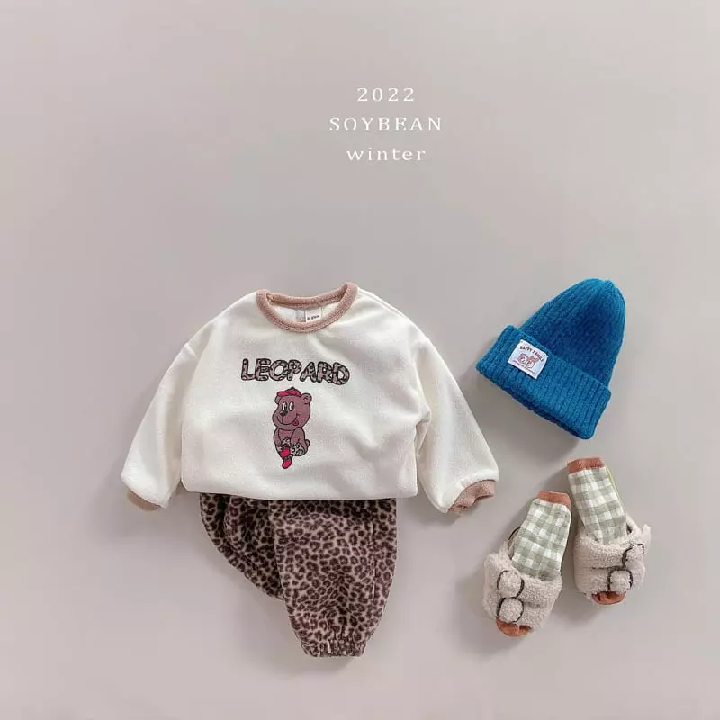 Soybean - Korean Children Fashion - #childofig - Leopard Good Top Bottom Set