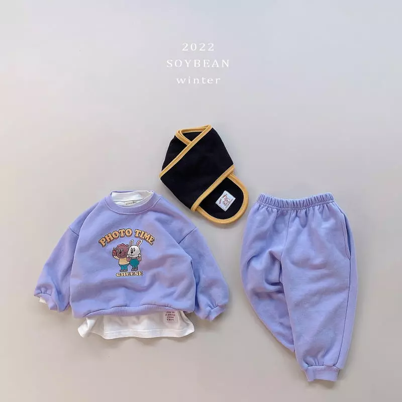 Soybean - Korean Children Fashion - #childofig - Fleece Photo Time Top Bottom Set - 9