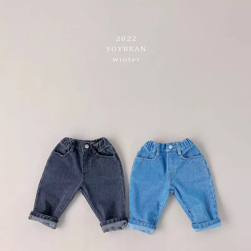 Soybean - Korean Children Fashion - #fashionkids - Fleece Daily Jeans - 10