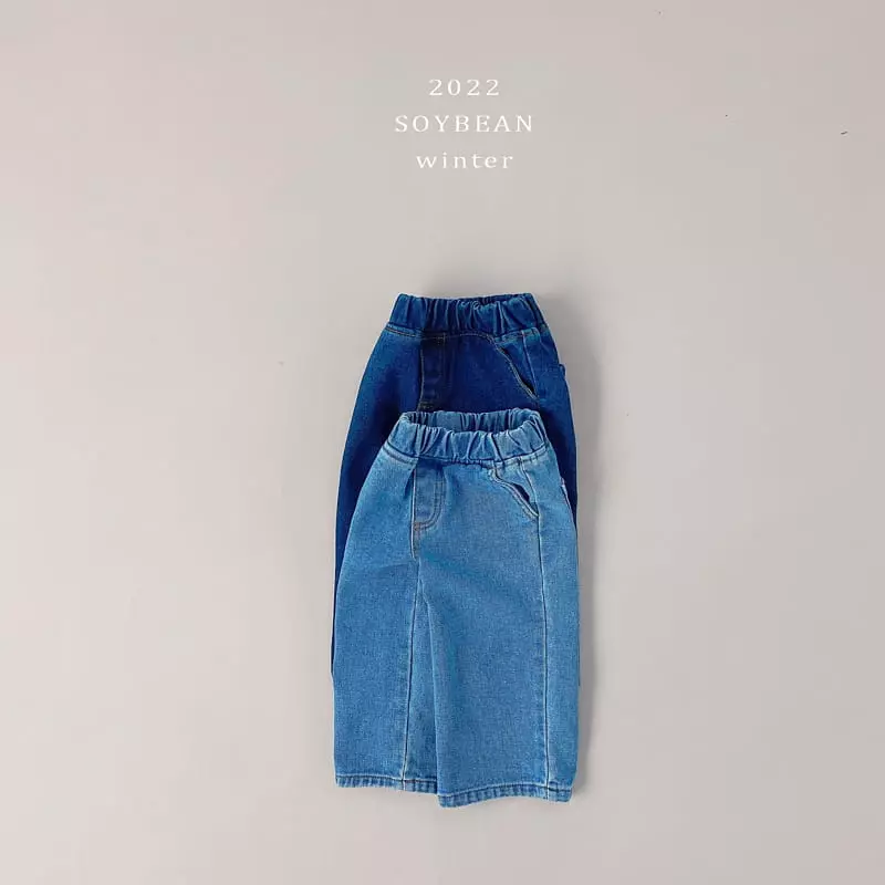 Soybean - Korean Children Fashion - #fashionkids - Fleece Wide Jeans - 6