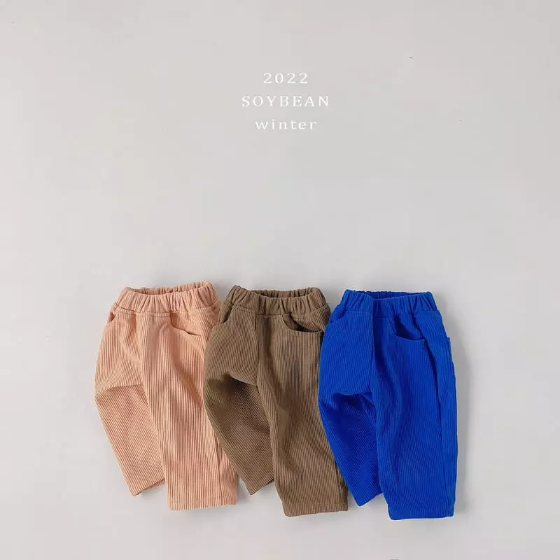 Soybean - Korean Children Fashion - #kidsshorts - Rib Fleece Pants - 8