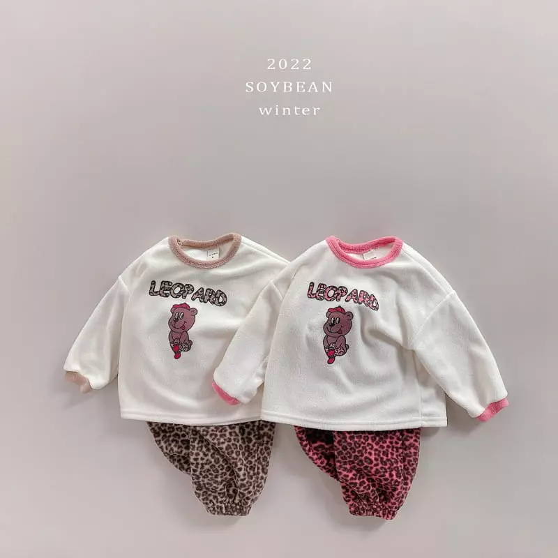 Soybean - Korean Children Fashion - #kidsshorts - Leopard Good Top Bottom Set - 6