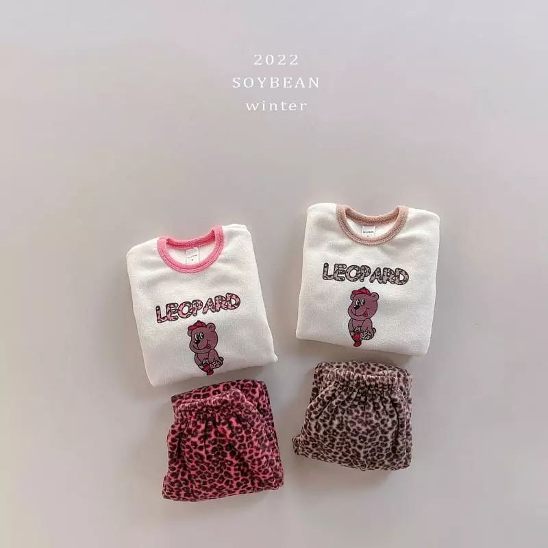 Soybean - Korean Children Fashion - #kidsstore - Leopard Good Top Bottom Set - 7