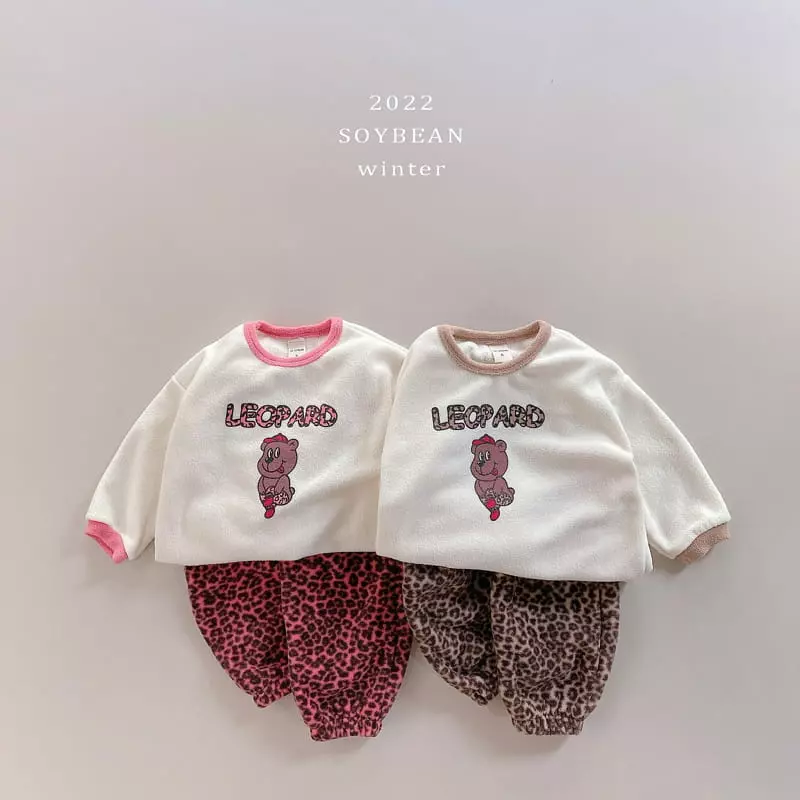 Soybean - Korean Children Fashion - #kidzfashiontrend - Leopard Good Top Bottom Set - 8
