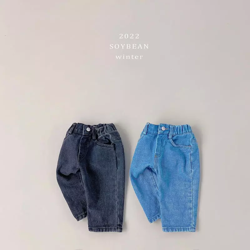 Soybean - Korean Children Fashion - #littlefashionista - Fleece Daily Jeans