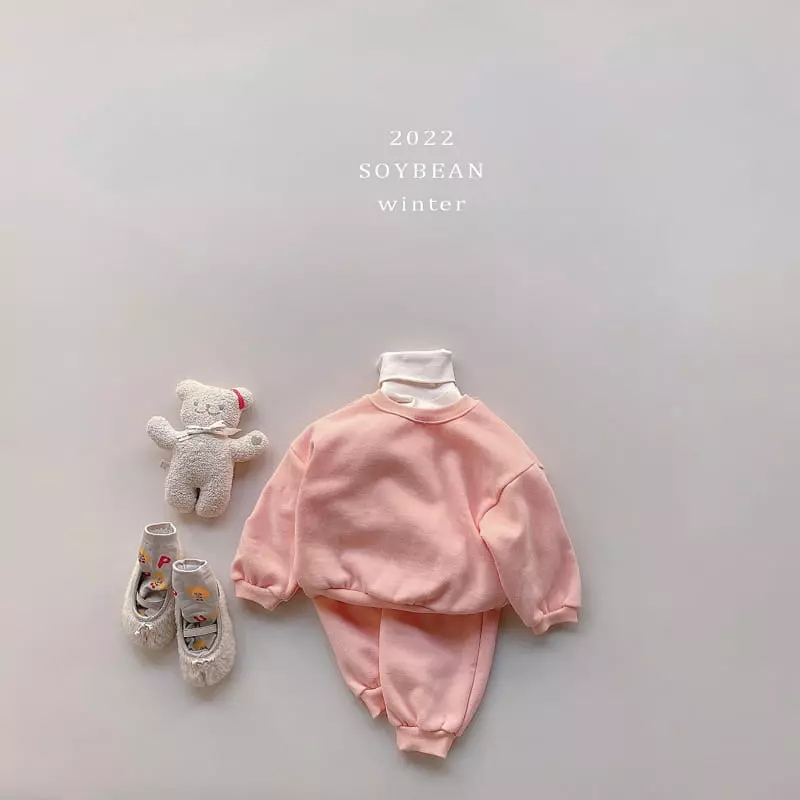 Soybean - Korean Children Fashion - #littlefashionista - Fleece Rolly Pop Top Bottom Set - 9