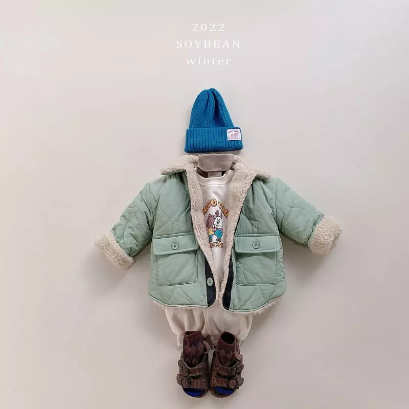 Soybean - Korean Children Fashion - #Kfashion4kids - Fleece Photo Time Top Bottom Set - 4