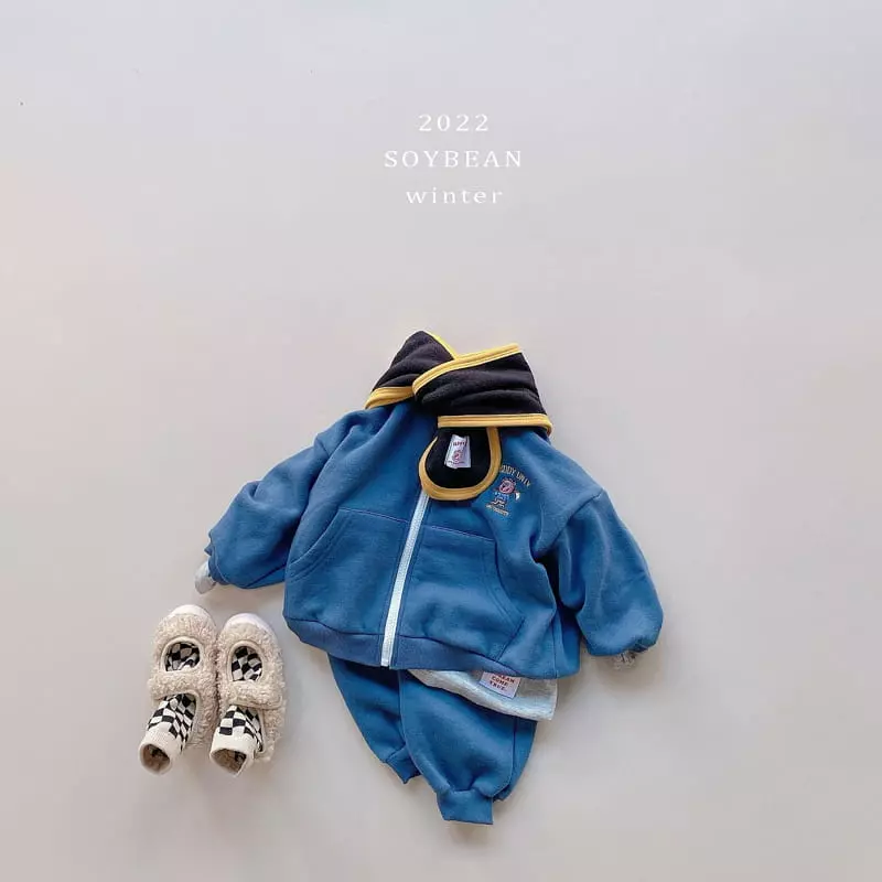 Soybean - Korean Children Fashion - #magicofchildhood - Fleece Teddy Top Bottom Set - 2