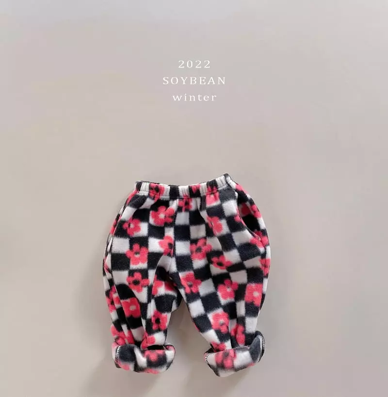 Soybean - Korean Children Fashion - #magicofchildhood - Checker Fleece Top Bottom Set - 8