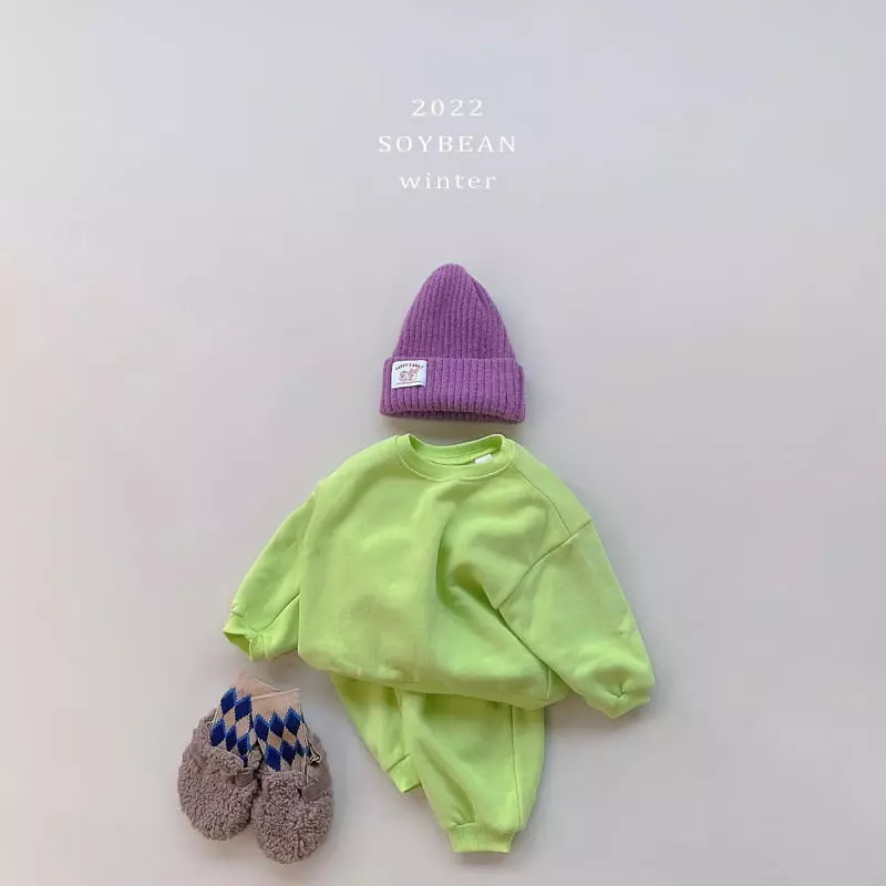 Soybean - Korean Children Fashion - #minifashionista - Fleece Rolly Pop Top Bottom Set - 11