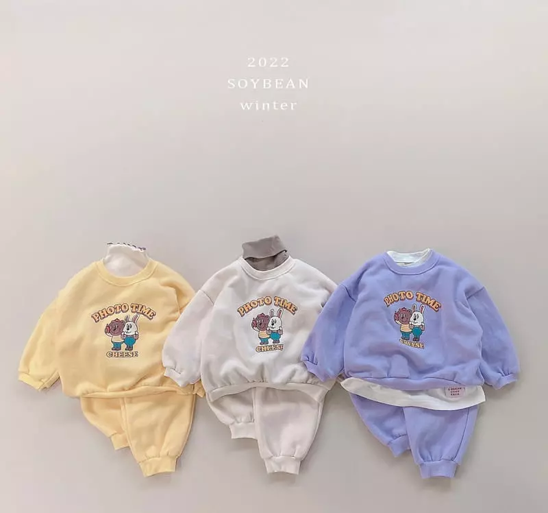 Soybean - Korean Children Fashion - #prettylittlegirls - Fleece Photo Time Top Bottom Set - 7
