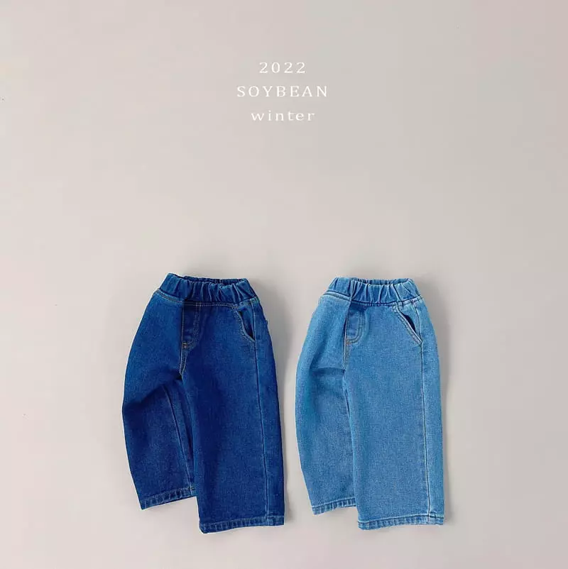 Soybean - Korean Children Fashion - #stylishchildhood - Fleece Wide Jeans
