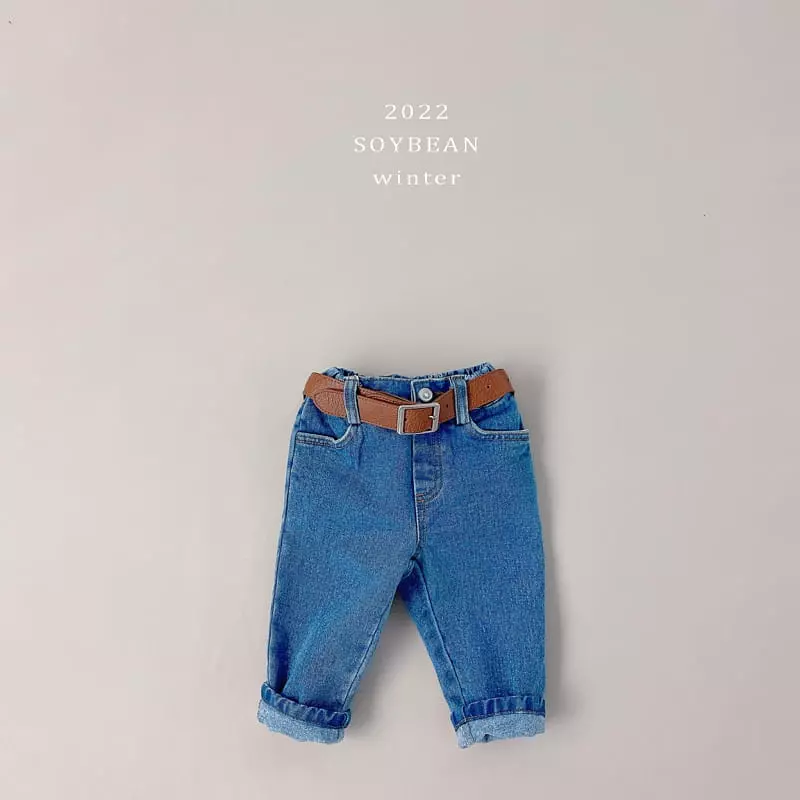 Soybean - Korean Children Fashion - #todddlerfashion - Fleece Standard Jeans - 8