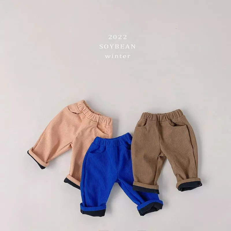 Soybean - Korean Children Fashion - #toddlerclothing - Rib Fleece Pants