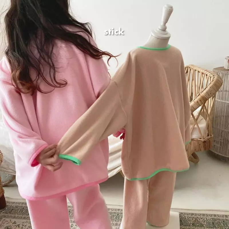 Stick - Korean Children Fashion - #childofig - Fleece Pajama Set - 9