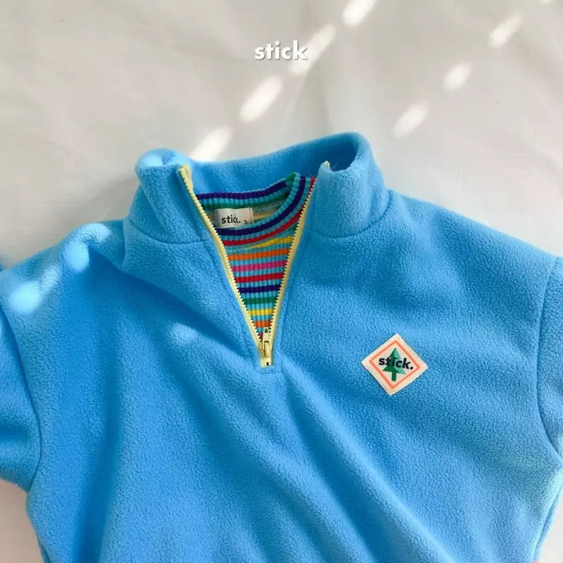 Stick - Korean Children Fashion - #todddlerfashion - Puzzle Fleece Half Zip-up