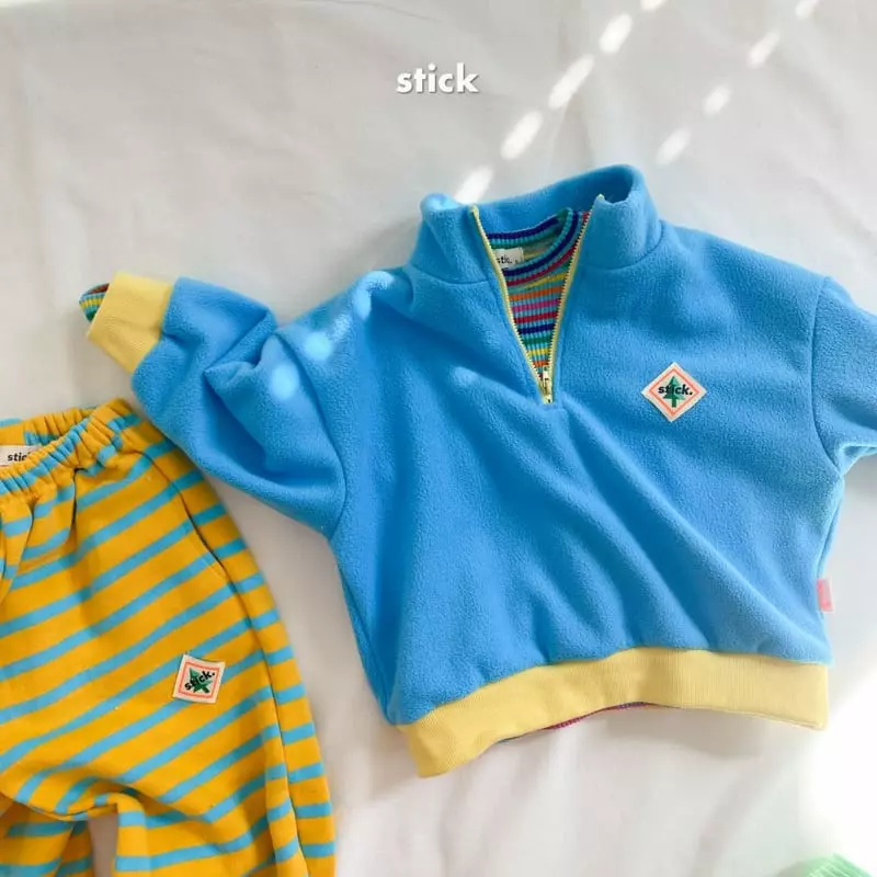 Stick - Korean Children Fashion - #toddlerclothing - Puzzle Fleece Half Zip-up - 2