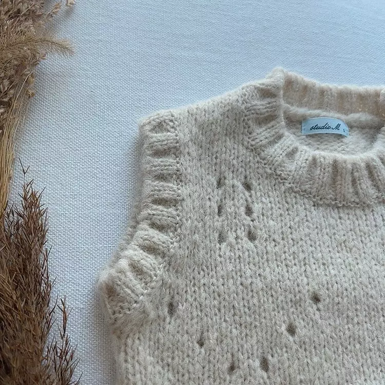 Studio M - Korean Children Fashion - #childofig - Rose Knit Vest - 3