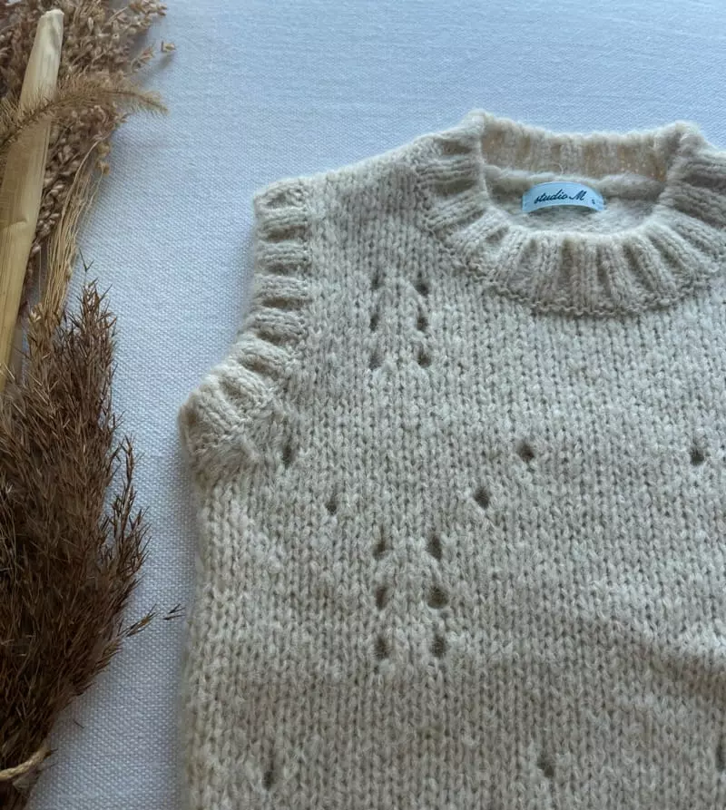 Studio M - Korean Children Fashion - #childofig - Rose Knit Vest - 4