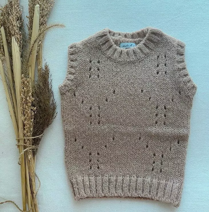Studio M - Korean Children Fashion - #designkidswear - Rose Knit Vest - 5
