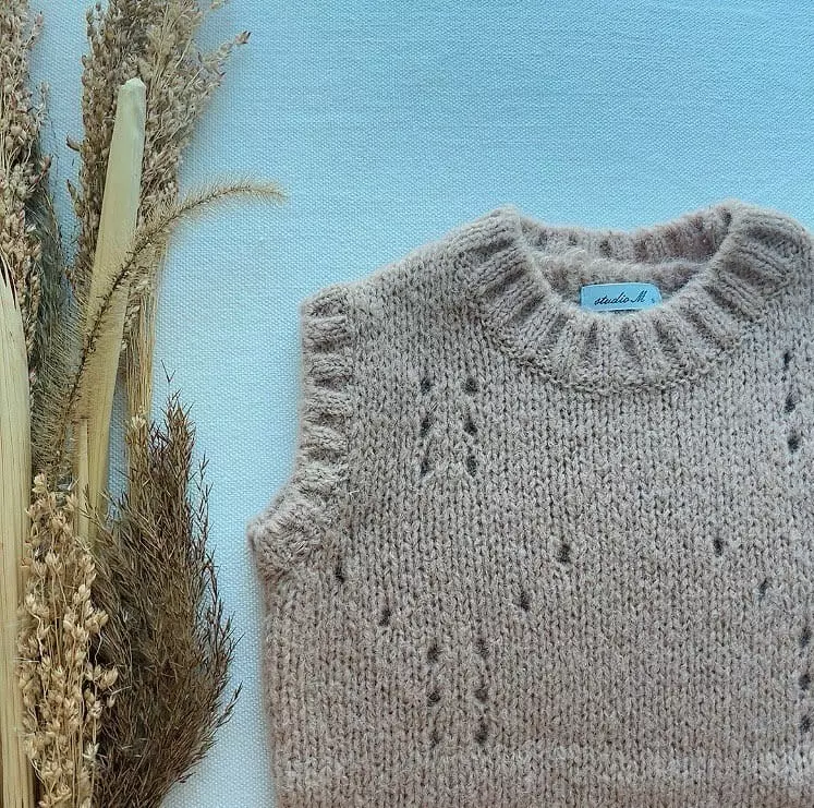 Studio M - Korean Children Fashion - #discoveringself - Rose Knit Vest - 6