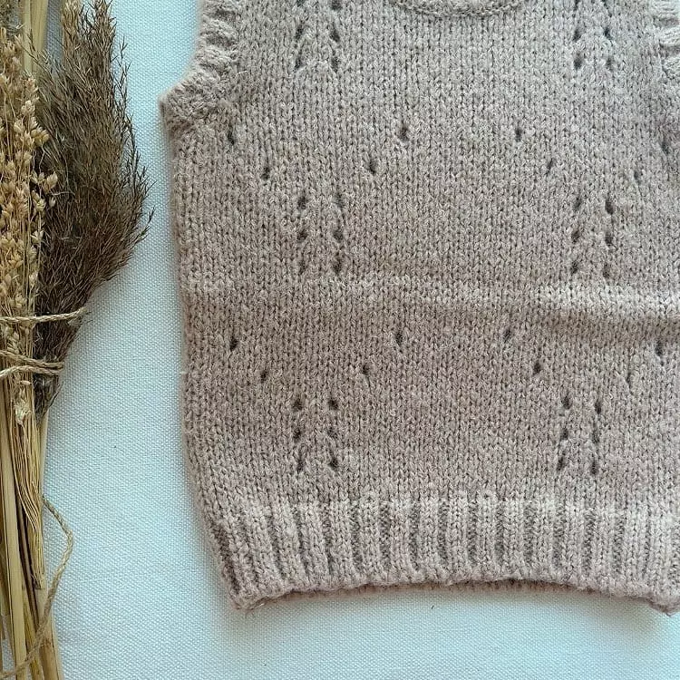 Studio M - Korean Children Fashion - #fashionkids - Rose Knit Vest - 7