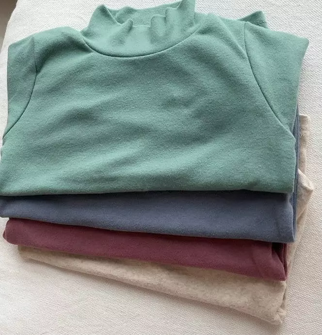 Studio M - Korean Children Fashion - #kidsstore - Fleece Fraise Half Turtleneck Tee - 2