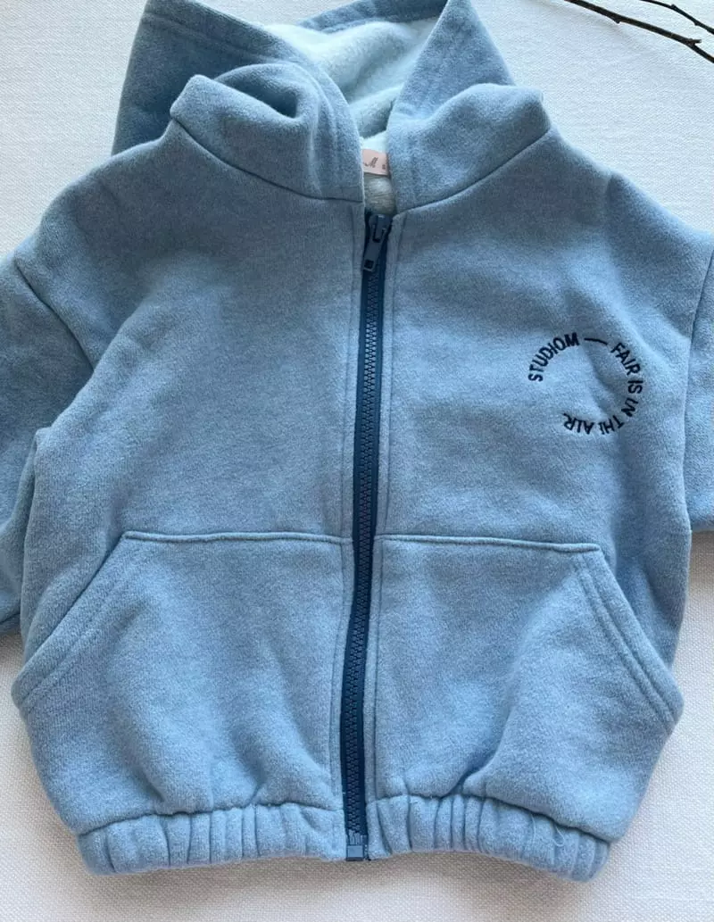 Studio M - Korean Children Fashion - #kidsstore - Rookie Fleece Hoody Zip-up - 11