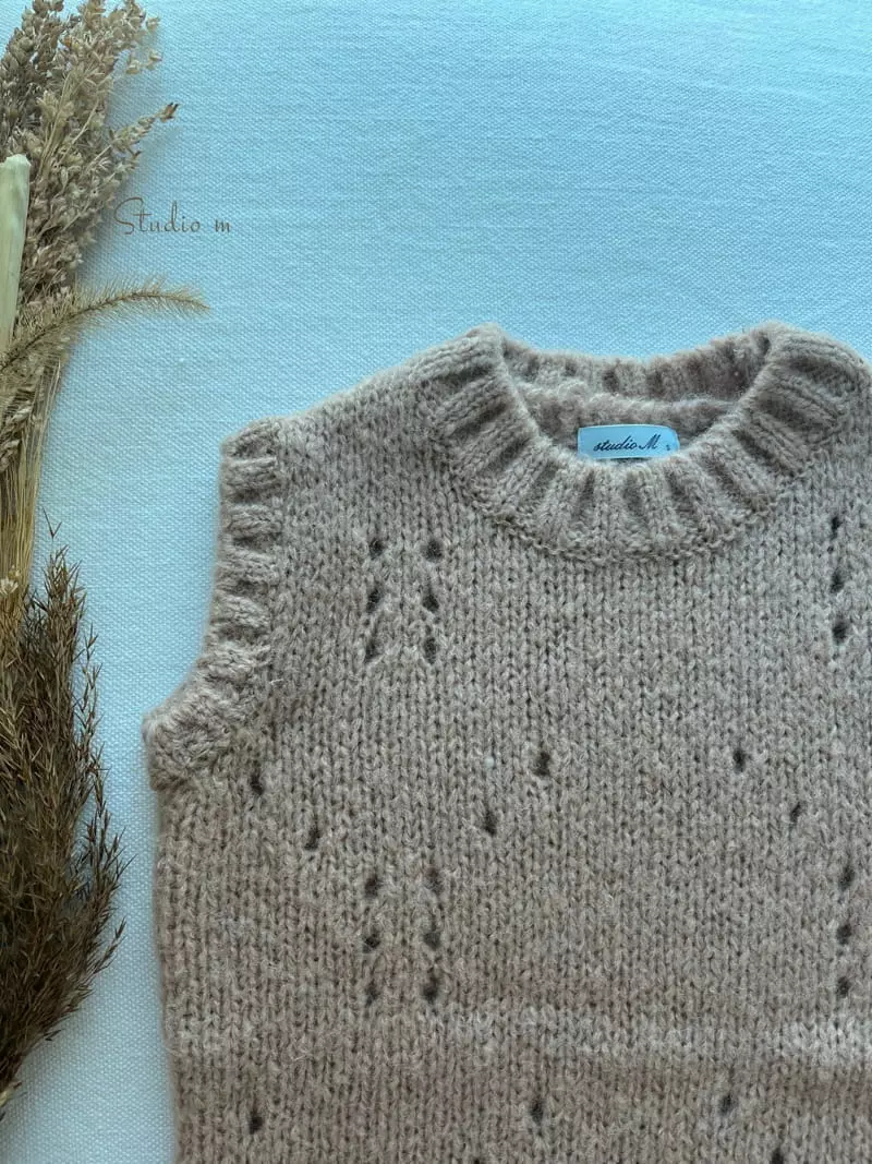 Studio M - Korean Children Fashion - #kidsstore - Rose Knit Vest - 9