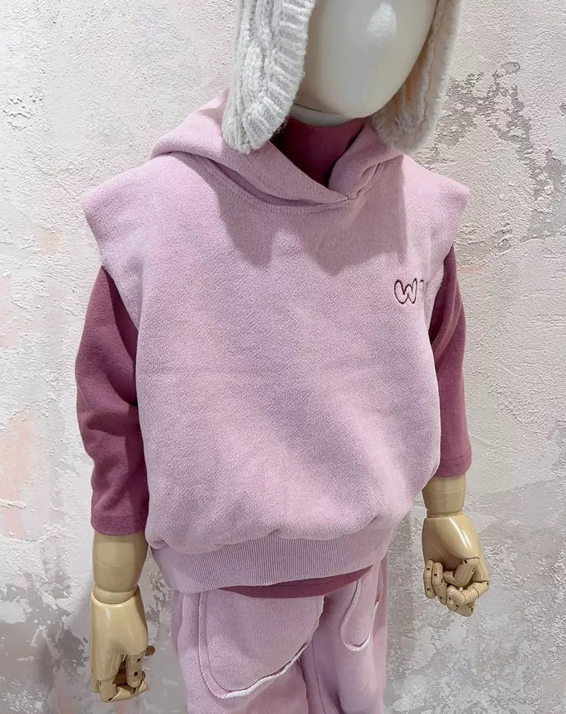 Studio M - Korean Children Fashion - #littlefashionista - W Vest Hoody - 5