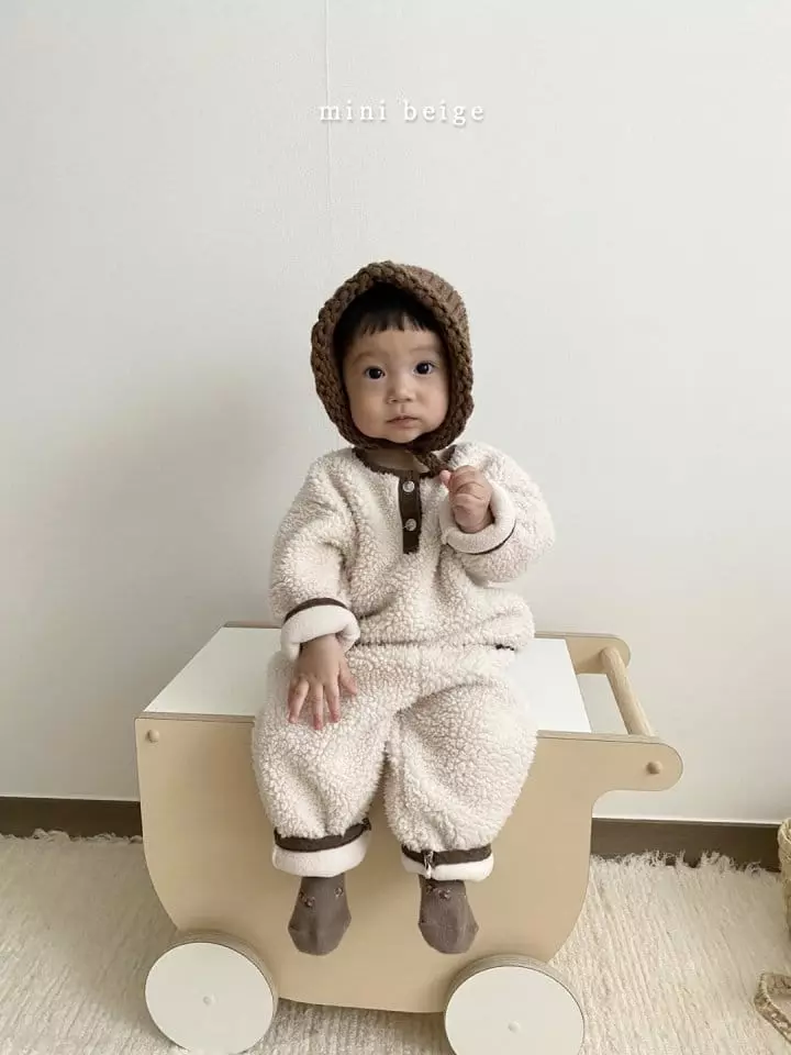 The Beige - Korean Baby Fashion - #babyboutique - Mini Fleece Top Bottom Set - 10