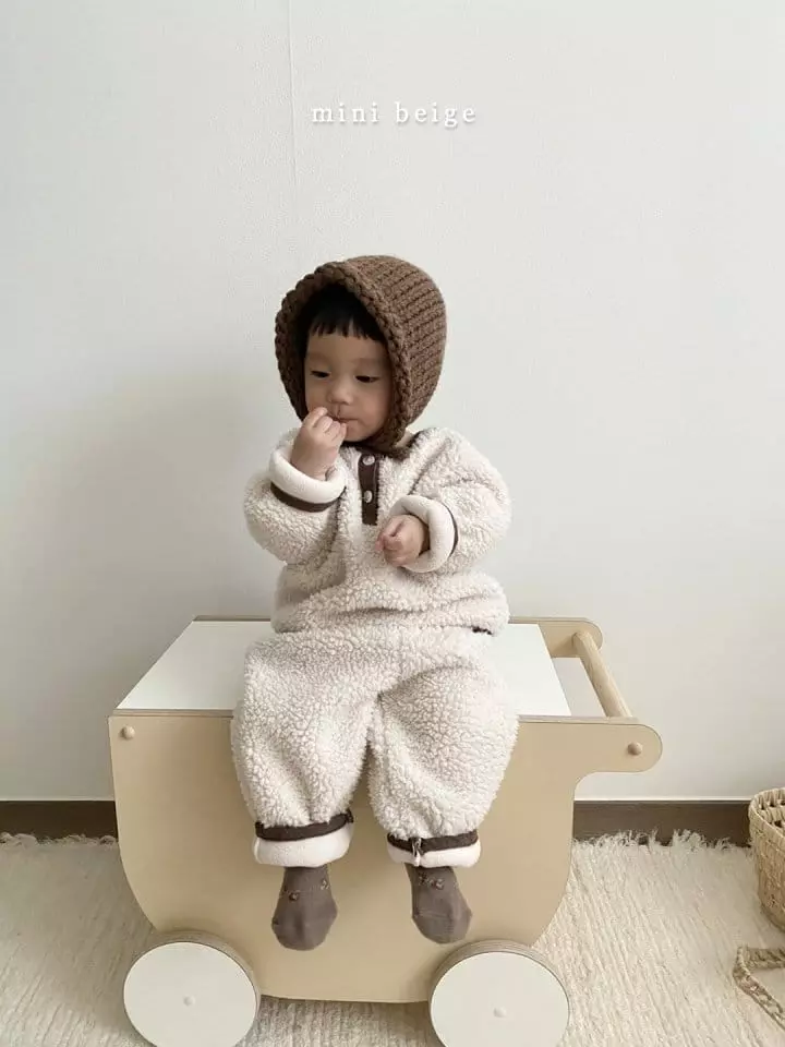 The Beige - Korean Baby Fashion - #babyboutiqueclothing - Mini Fleece Top Bottom Set - 11
