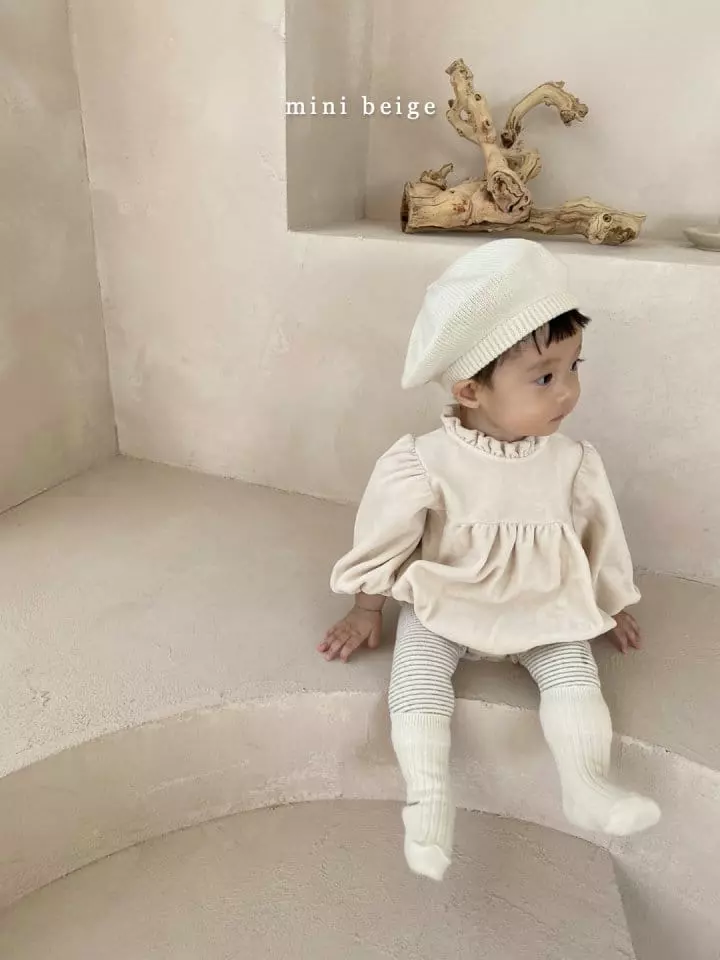 The Beige - Korean Baby Fashion - #babyboutiqueclothing -  Mini Veloure Bodysuit - 5