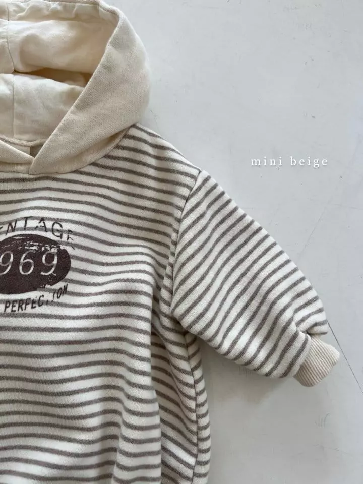 The Beige - Korean Baby Fashion - #babyboutique - Mini Stripes Hoody Bodysuit - 4
