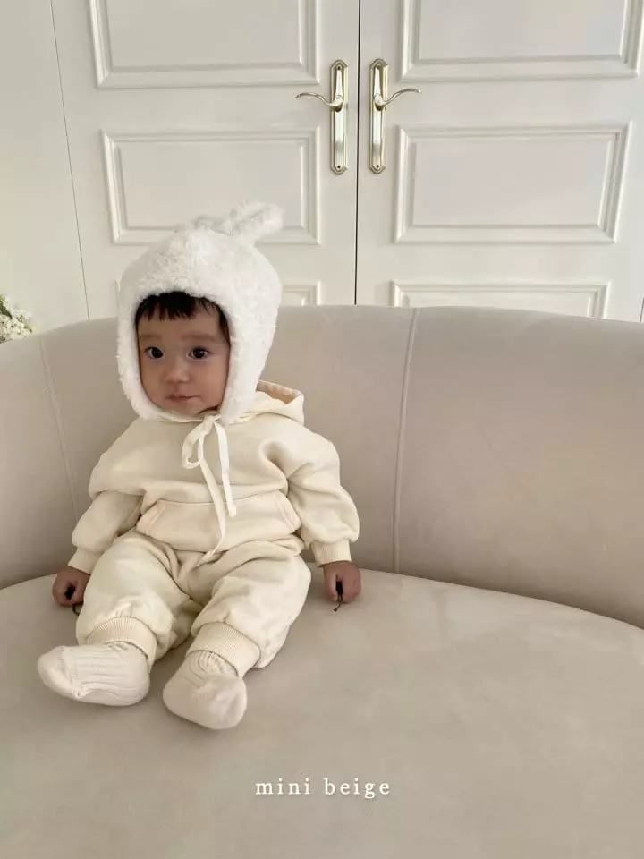 The Beige - Korean Baby Fashion - #babyclothing - Mini Fleece Hoody Set - 11