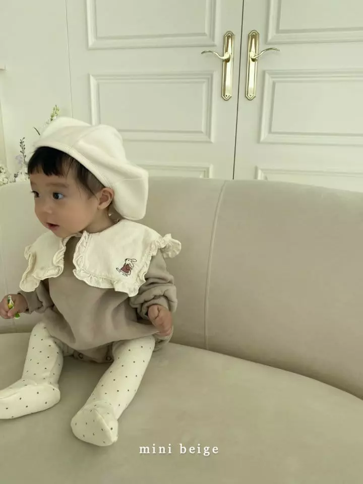 The Beige - Korean Baby Fashion - #babyclothing - Mini Rabbit Embroidery Bodysuit - 8