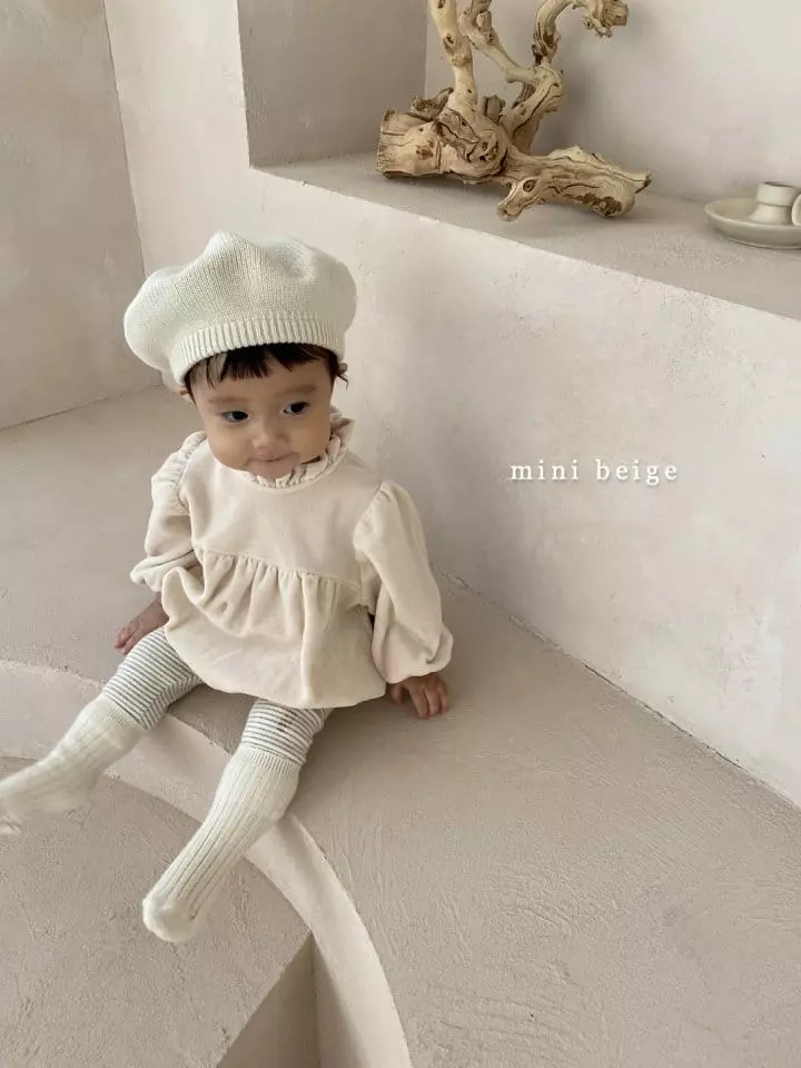 The Beige - Korean Baby Fashion - #babyclothing -  Mini Veloure Bodysuit - 6