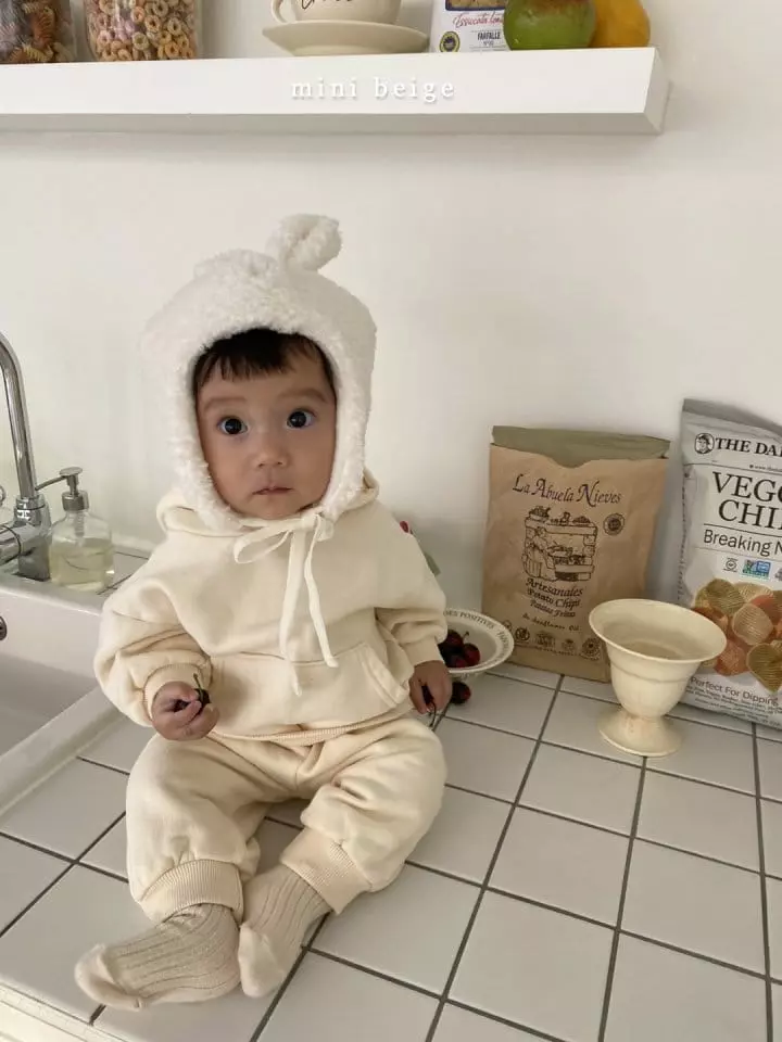 The Beige - Korean Baby Fashion - #babyfashion - Mini Fleece Hoody Set - 12