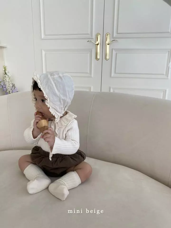 The Beige - Korean Baby Fashion - #babyfever - Mini Rib Frill Bloomer - 5